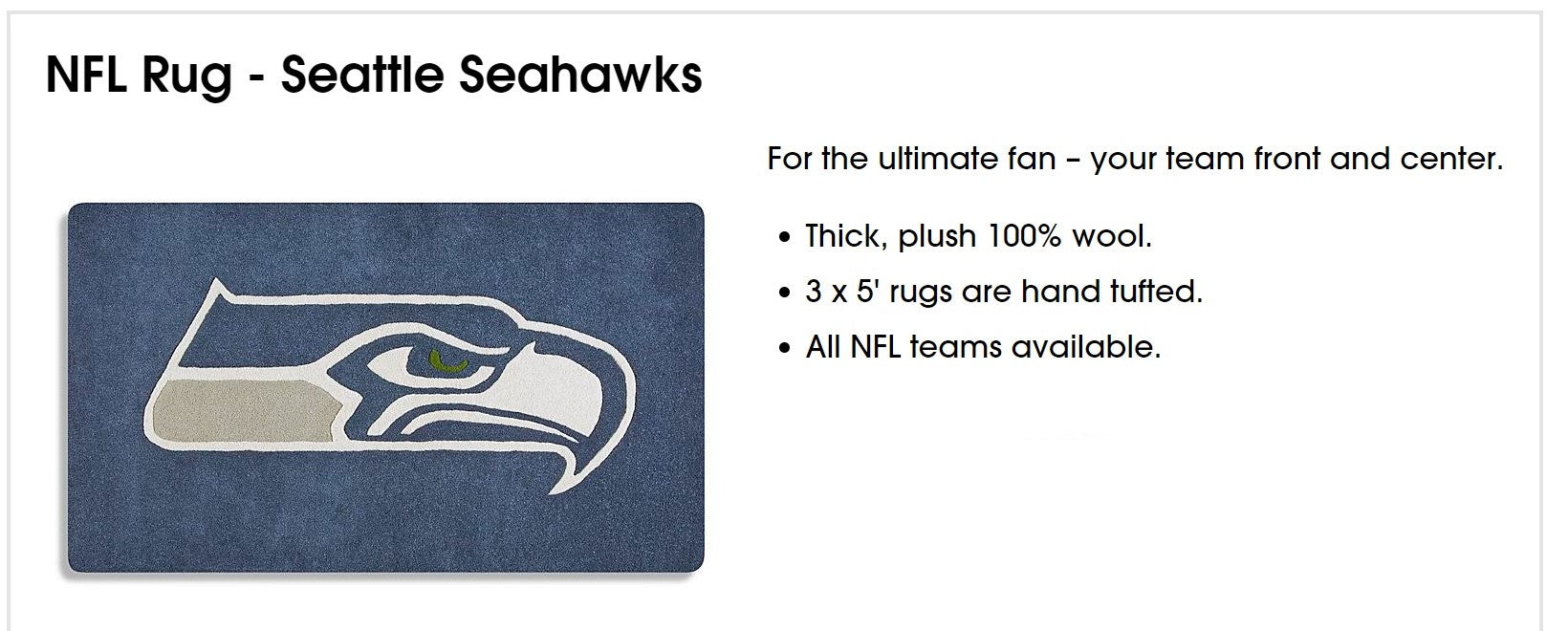 NFL Rug - Seattle Seahawks